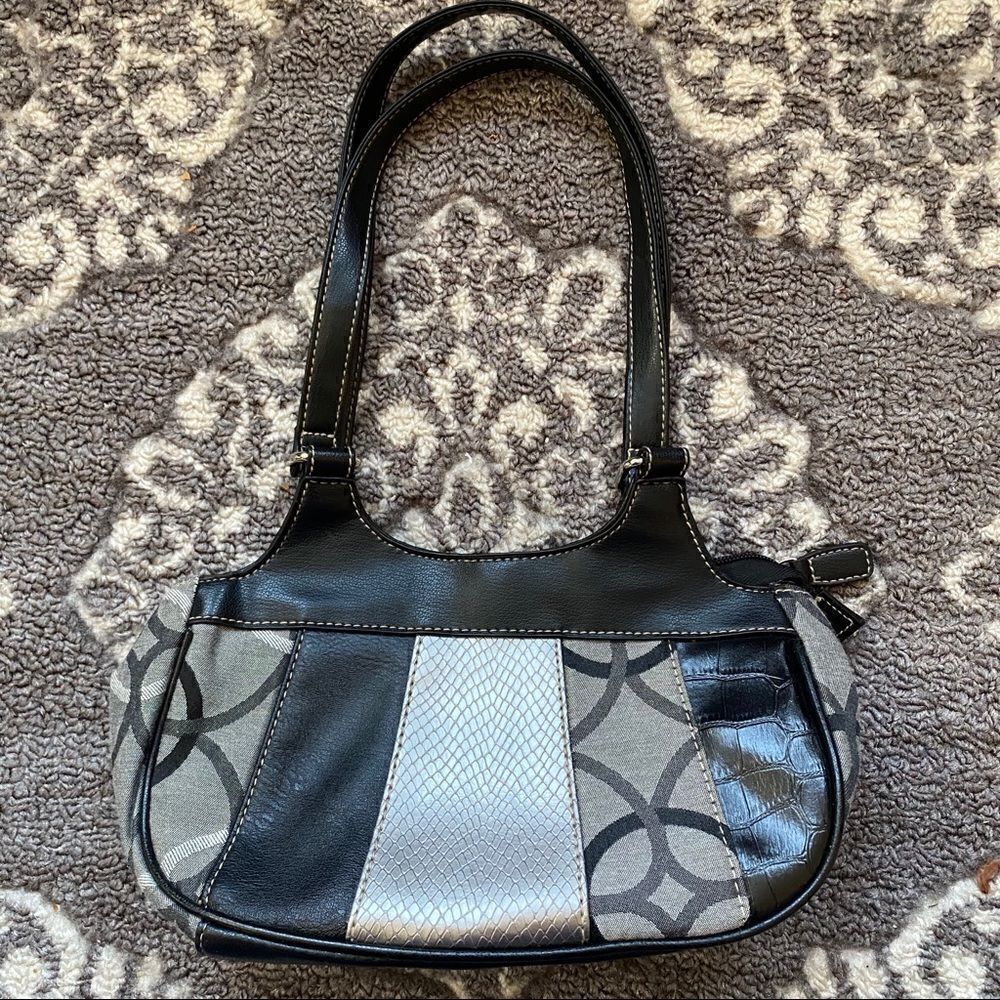 ‎Black and gray mini purse